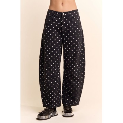 JEANS NEGRO BALLOON POLKA