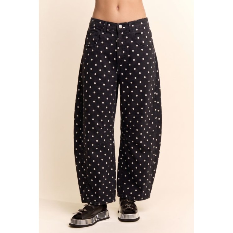 JEANS NEGRO BALLOON POLKA