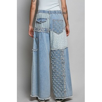 JEANS DENIM BOHO PARCHES