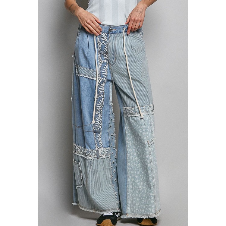 JEANS DENIM BOHO PARCHES