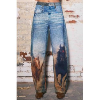 JEANS AZUL STAMPING CABALLO