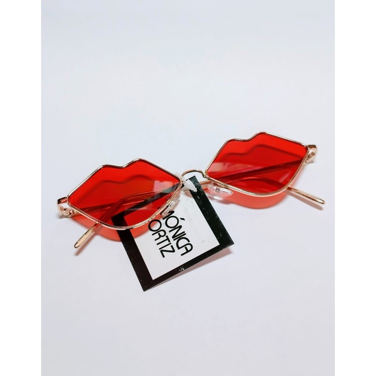 LENTES LABIOS ROJO