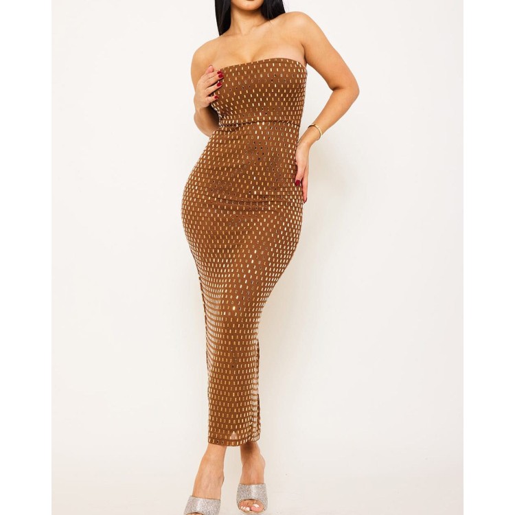 LONGDRESS STRAPLESS CRISTAL