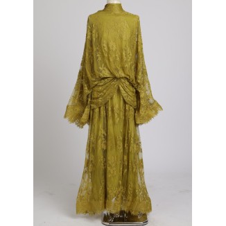 MAXIDRESS VERDE ENCAJES VUELO