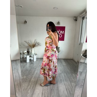 MAXIDRESS FLORAL ROSA 