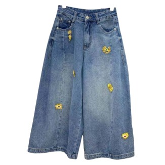 MAXIPANTALON DENIM AZUL BROCHES