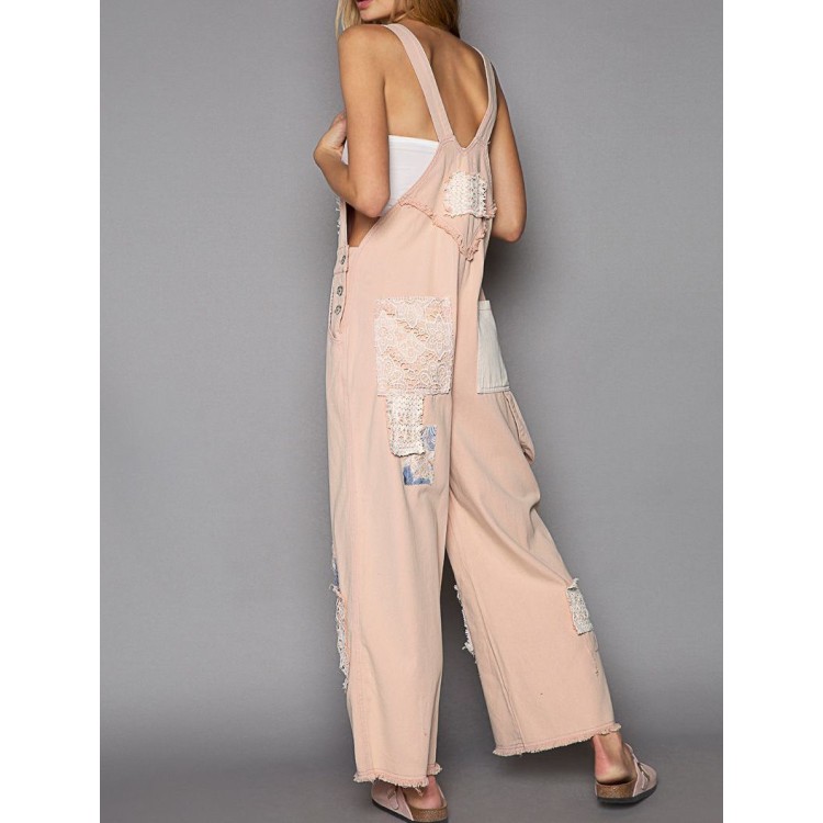 OVEROL DENIM TEJIDOS SALMON