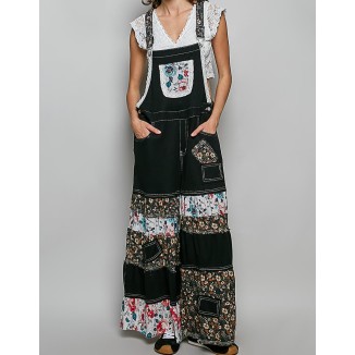 OVEROL NEGRO PARCHES DENIM