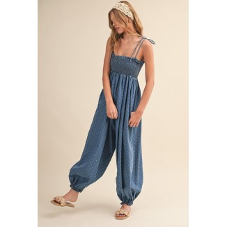 PALAZZO DENIM POLKA
