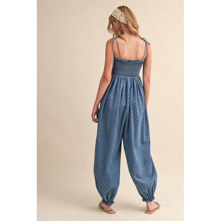 PALAZZO DENIM POLKA