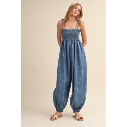 PALAZZO DENIM POLKA