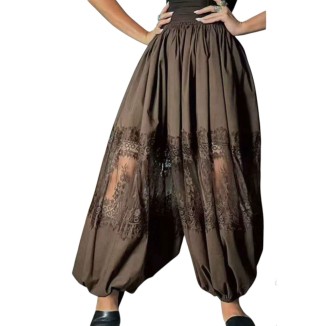 PANTALON CAFE ENCAJE ALADIN