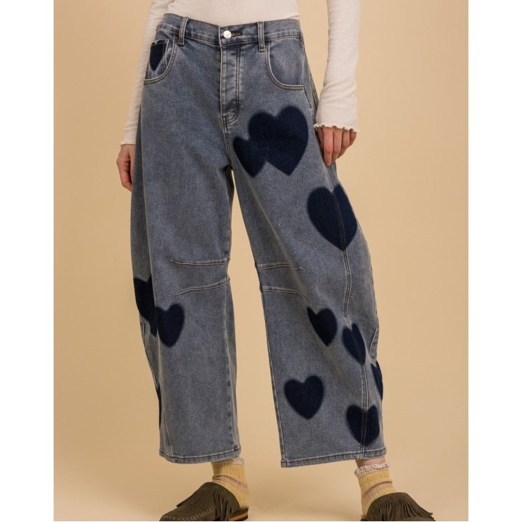 PANTALON CORAZONES DENIM