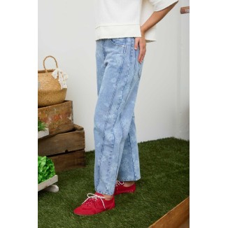 PANTALON DENIM FLORAL
