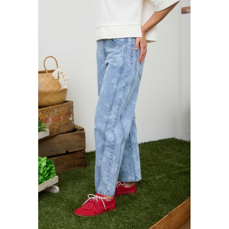 PANTALON DENIM FLORAL