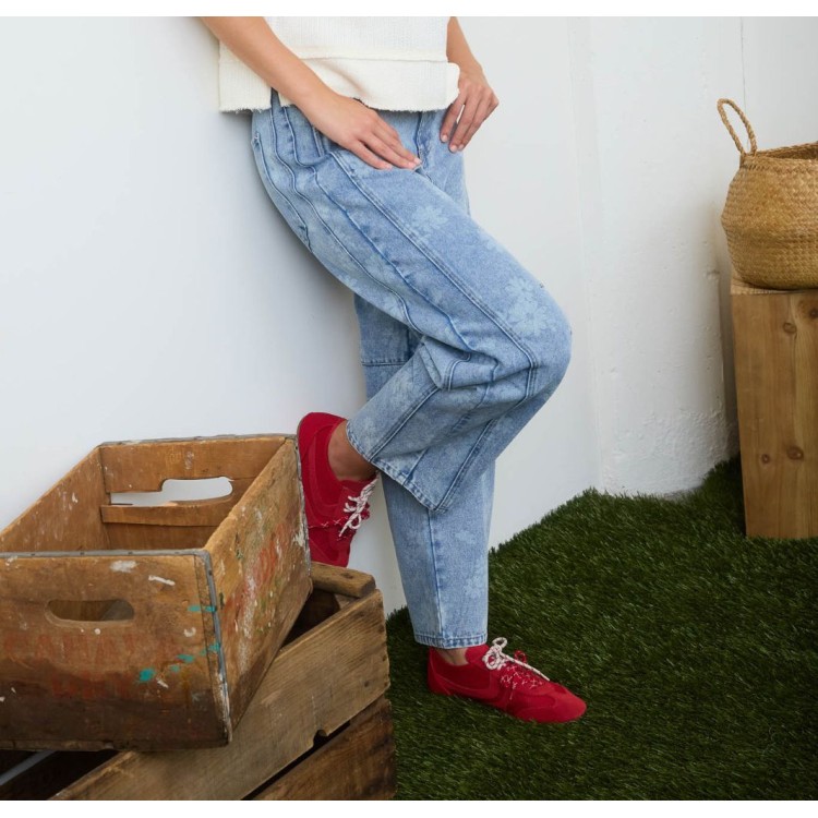 PANTALON DENIM FLORAL