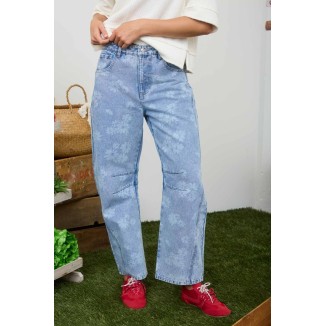 PANTALON DENIM FLORAL