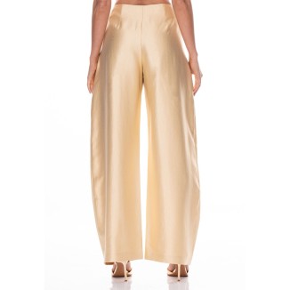 MAXI PANTS TELA METAL DORADO