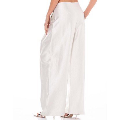 MAXI PANTS TELA METAL PLATA