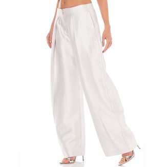 MAXI PANTS TELA METAL PLATA