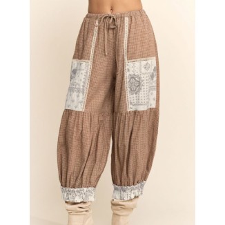 PANTALON ALADIN VICHY CAFE