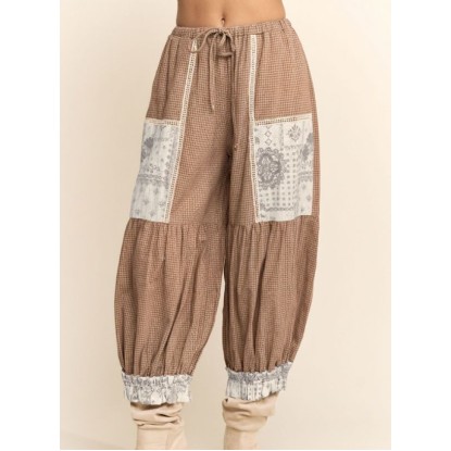 PANTALON ALADIN VICHY CAFE