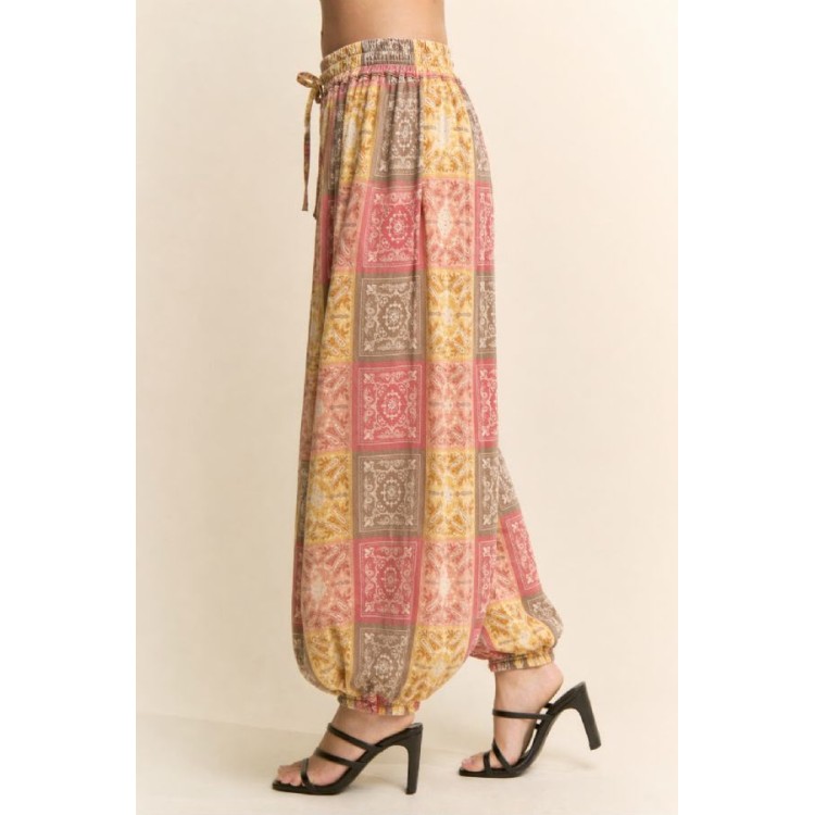 PANTALON MOCHA FLORAL ALADIN