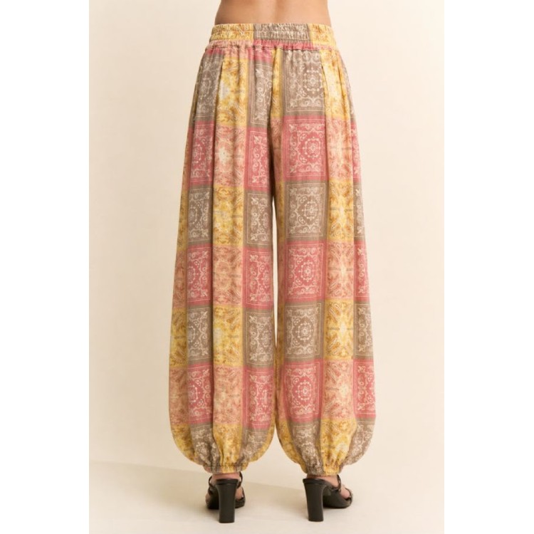 PANTALON MOCHA FLORAL ALADIN