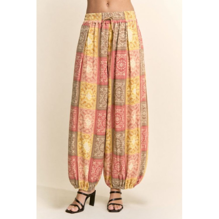 PANTALON MOCHA FLORAL ALADIN
