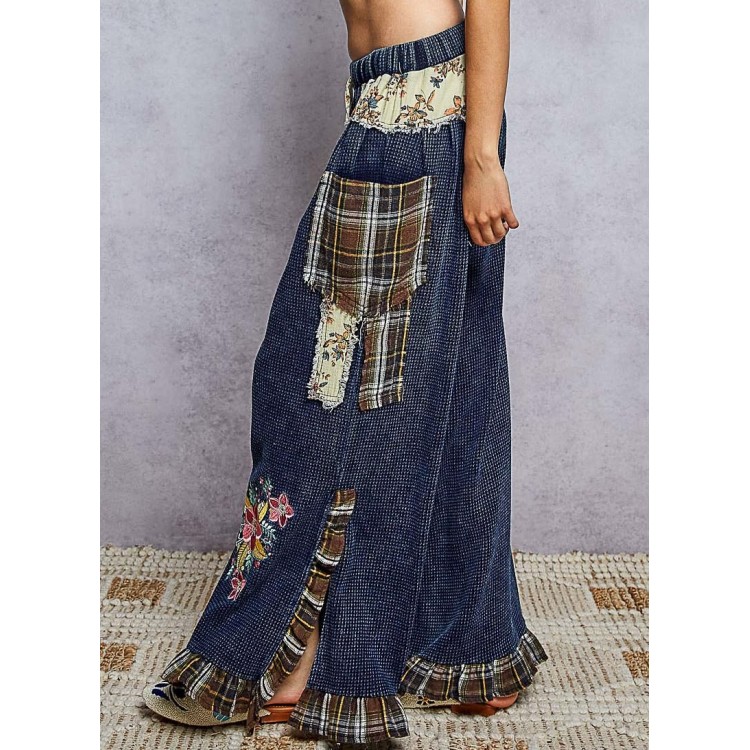 PANTALON AZUL OLAN PARCHE