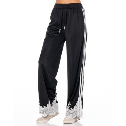 PANTALON NEGRO ENCAJE BLANCO