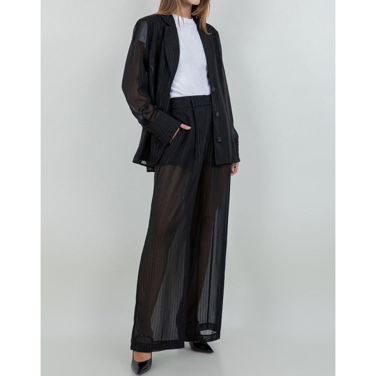 PANTALON VESTIR NEGRO TRANSPARENTE