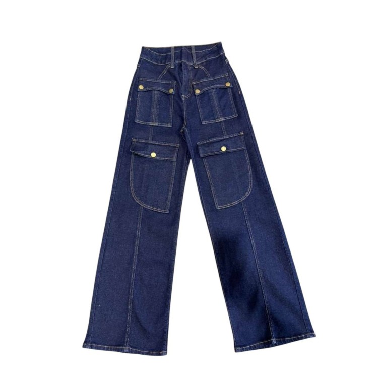 PANTALON RECTO BOLSAS DARK DENIM