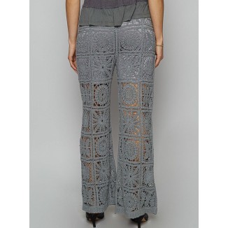 PANTALON CROCHET GRIS