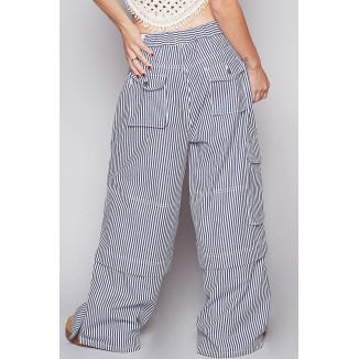 PANTALON CARGO LINEAS AZUL CROCHET