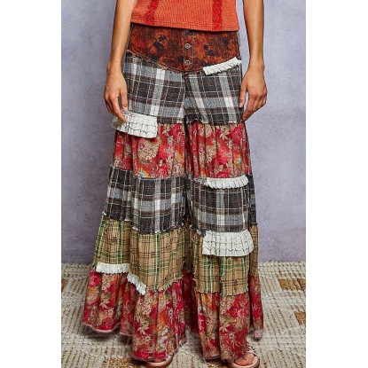 PANTALON CUADROS ROJO VARIOS
