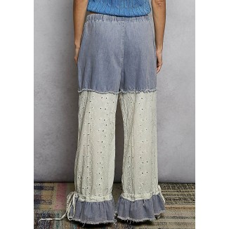 PANTALON DENIM TIRA BORDADA