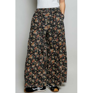 PANTALON NEGRO FLORES