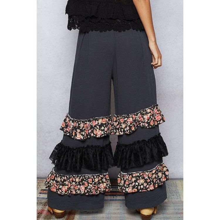 PANTALON MAXI NEGRO OLANES FLOR