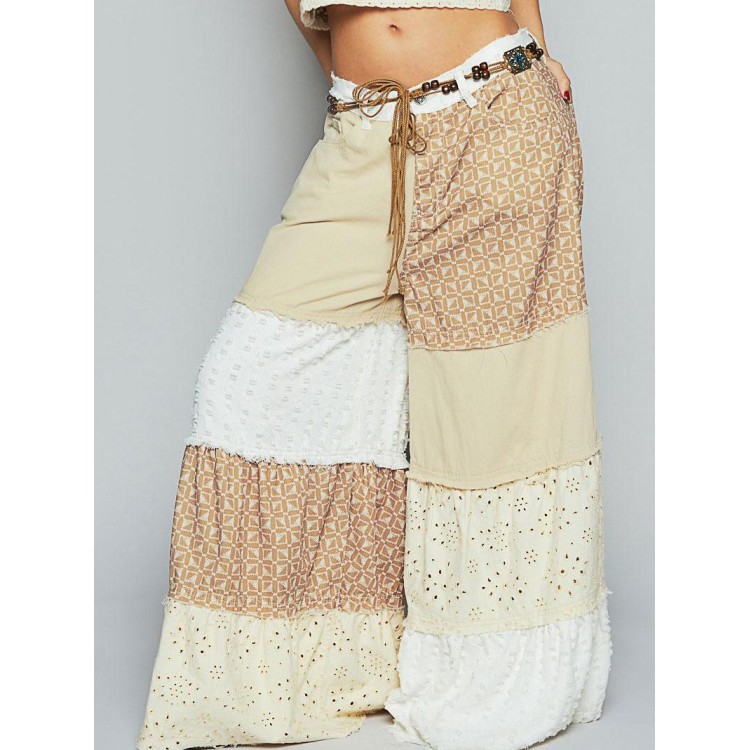 PANTALON FALDA MIX BEIGE