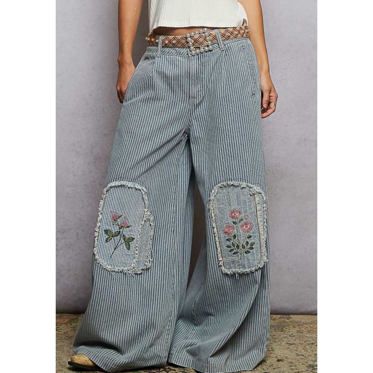 PANTALON DENIM RAYAS PARCHE