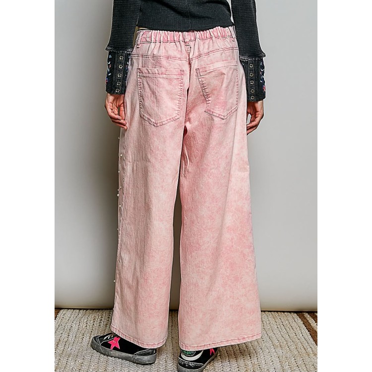 PANTALON ROSA PERLAS BOHO
