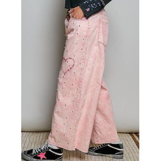PANTALON ROSA PERLAS BOHO