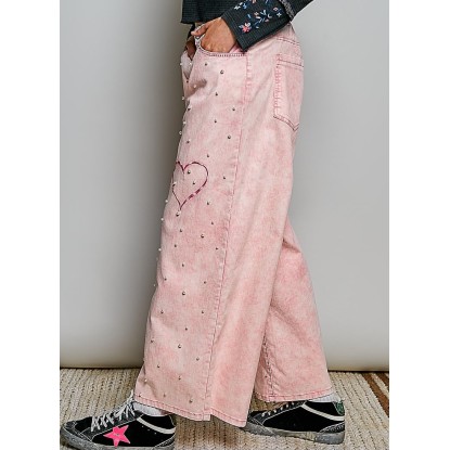 PANTALON ROSA PERLAS BOHO