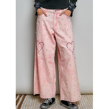 PANTALON ROSA PERLAS BOHO