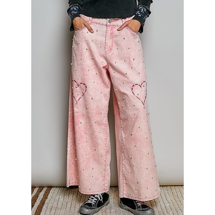 PANTALON ROSA PERLAS BOHO