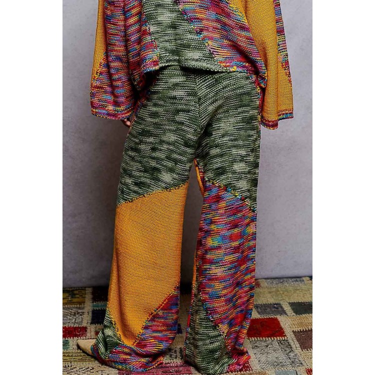 PANTALON PUNTO COLORES MOSTAZA