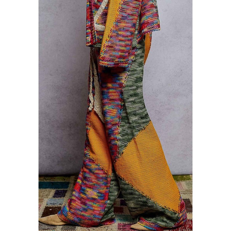 PANTALON PUNTO COLORES MOSTAZA