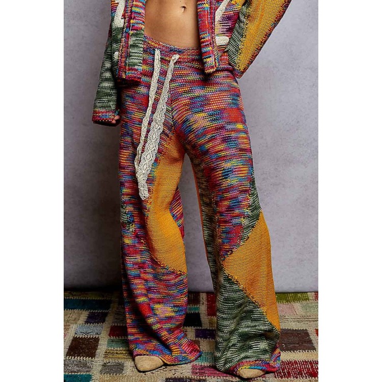 PANTALON PUNTO COLORES MOSTAZA