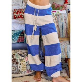 PANTS AZUL CREMA RAYAS DE PUNTO